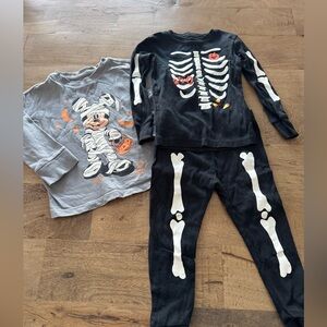 Kids Halloween Skeleton and Mummy bundle pyjamas Mickey Mouse